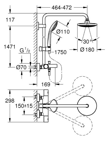 Grohe dušas komplekts Euphoria 27475000 - 10