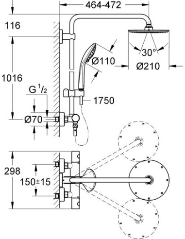 Grohe dušas komplekts Euphoria XXL System 210 27964000 - 3