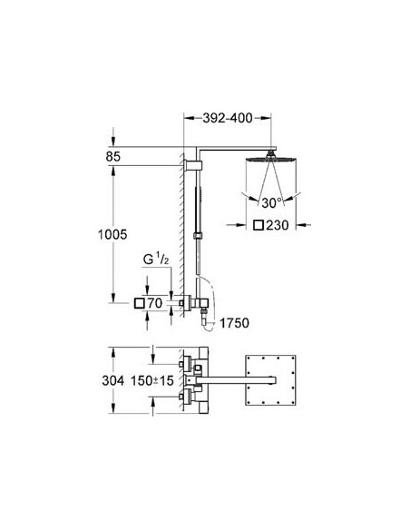 Grohe dušas komplekts Euphoria Cube XXL System 230 - 10 Grohe dušas komplekts Euphoria Cube XXL System 230 - 10