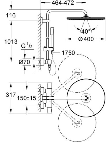 Grohe dušas komplekts Rainshower System 400 27174001 - 11