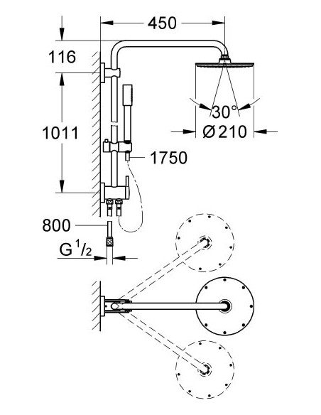 Grohe dušas komplekts Rainshower 27058000 - 8 Grohe dušas komplekts Rainshower 27058000 - 8