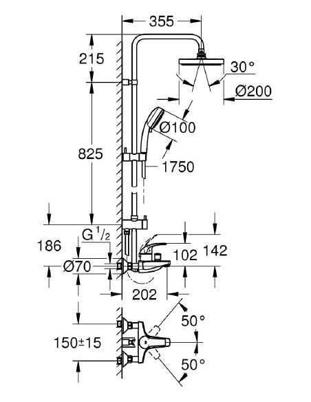 Grohe dušas komplekts Tempesta Cosmopolitan 26305001 - 3