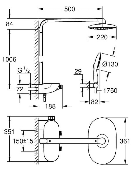 Grohe dušas komplekts Rainshower SmartControl 360 Mono - 8 Grohe dušas komplekts Rainshower SmartControl 360 Mono - 8