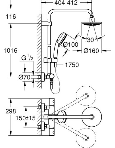 Grohe dušas komplekts Tempesta New 27922000 - 10