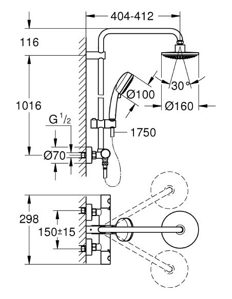 Grohe dušas komplekts Tempesta New 27922000 - 10 Grohe dušas komplekts Tempesta New 27922000 - 10