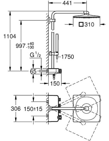 Grohe dušas komplekts Euphoria SmartControl 310 Duo Cube 26508LS0 - 10