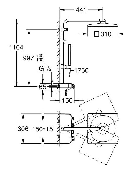 Grohe dušas komplekts Euphoria SmartControl 310 Duo Cube 26508LS0 - 10 Grohe dušas komplekts Euphoria SmartControl 310 Duo Cube 26508LS0 - 10