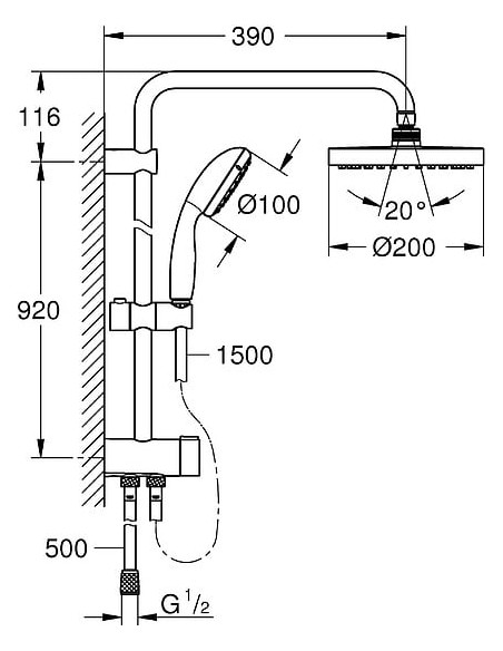Grohe dušas komplekts New Tempesta Rustic 26452001 - 3