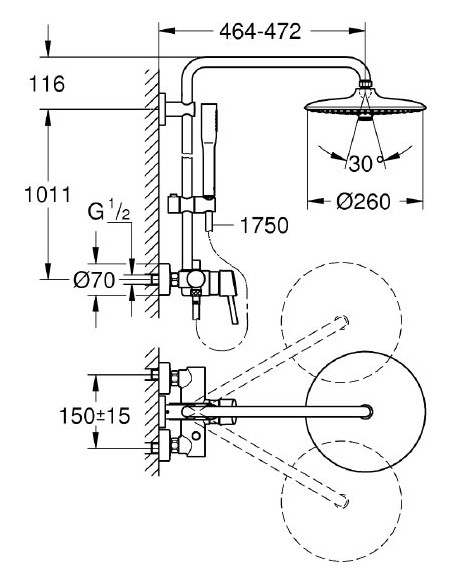 Grohe dušas komplekts Euphoria Concetto 23061002 - 5