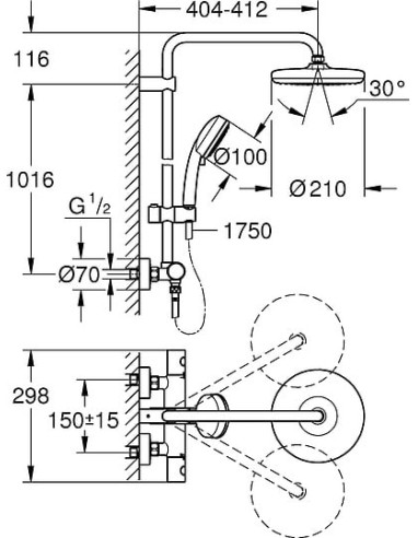 Grohe dušas komplekts Tempesta Cosmopolitan 27922001 - 9