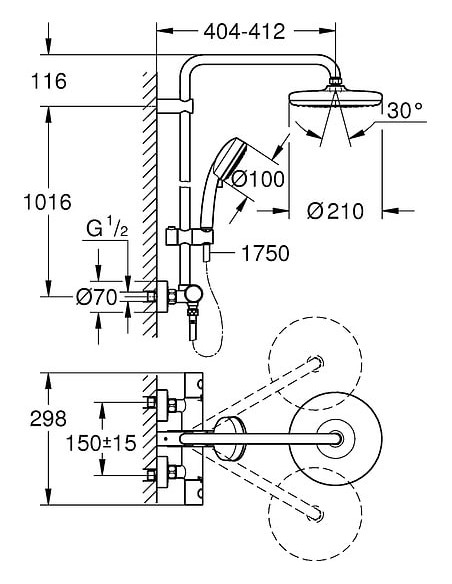 Grohe dušas komplekts Tempesta Cosmopolitan 27922001 - 9 Grohe dušas komplekts Tempesta Cosmopolitan 27922001 - 9