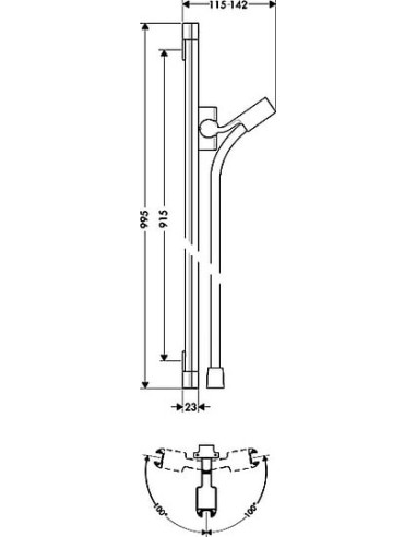Hansgrohe dušas stienis PuraVida 27844000