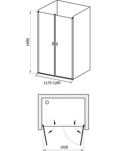 Ravak dušas durvis CSDL2-120 - 5