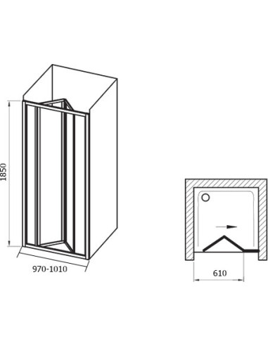 Ravak dušas durvis SDZ3-100 - 6