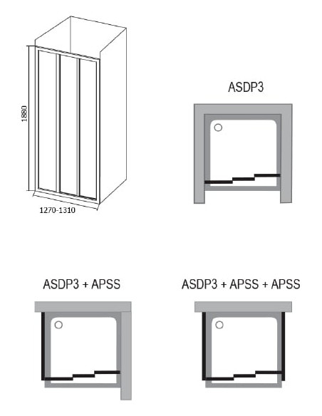 Ravak dušas durvis ASDP3-130 - 6