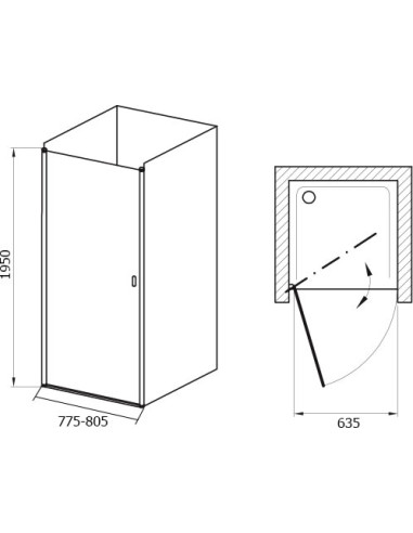 Ravak dušas durvis CSD1-80 - 4