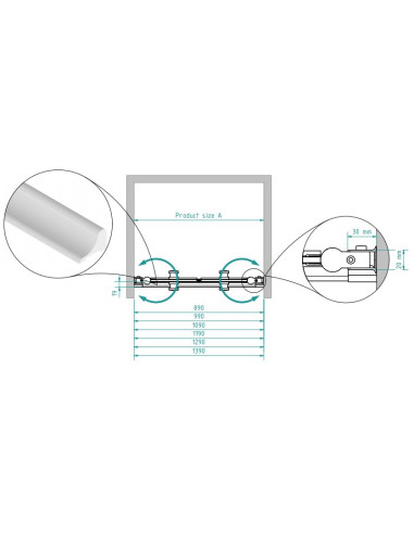 Baltijos Brasta dušas durvis GERDA 100...