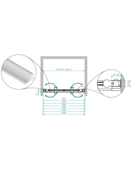 Baltijos Brasta dušas durvis GERDA 100 caurspidīgs stikls
