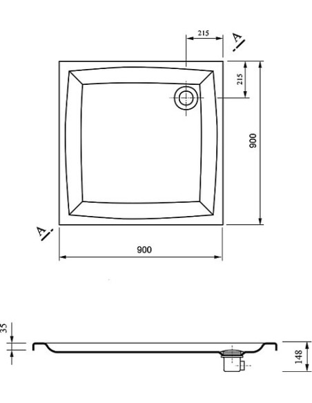 Ravak dušas paliktnis Perseus-90 LA - 4