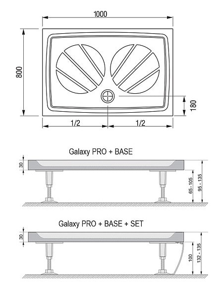 Ravak dušas paliktnis Gigant Pro 100x80 - 4