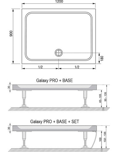 Ravak dušas paliktnis Gigant Pro 120х90 Chrome - 4