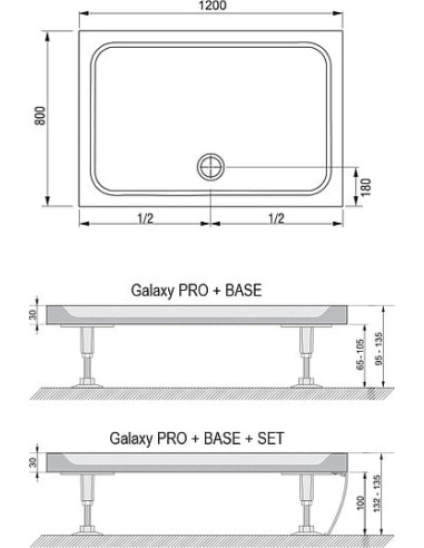 Ravak dušas paliktnis Gigant Pro 120х80 Chrome - 4