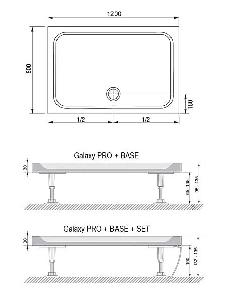 Ravak dušas paliktnis Gigant Pro 120х80 Chrome - 4