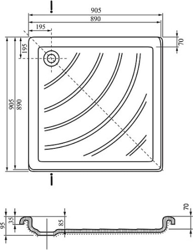 Ravak dušas paliktnis Angela-90 LA - 6