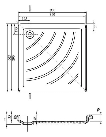Ravak dušas paliktnis Angela-90 LA - 6