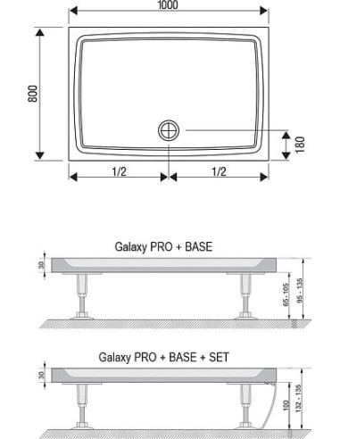Ravak dušas paliktnis Gigant Pro 100х80 Flat - 4