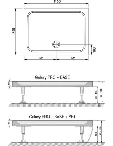 Ravak dušas paliktnis Gigant Pro 110х80 Chrome - 4