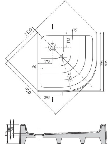 Ravak dušas paliktnis Ronda-80 PU - 3