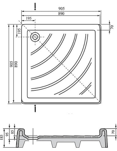 Ravak dušas paliktnis Angela-90 PU - 4