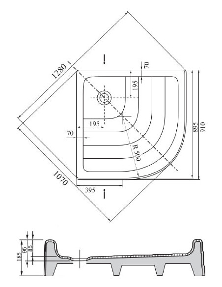 Ravak dušas paliktnis Ronda-90 PU - 3