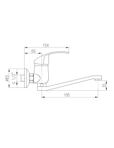 Sink lever mixer - Barva chrom,Rozměr 100 mm 2