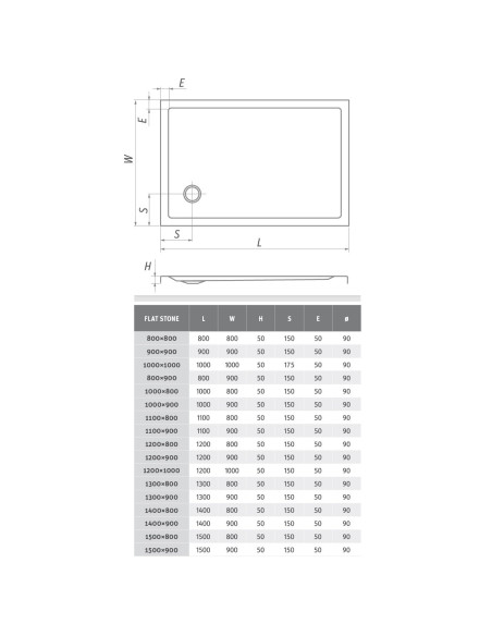 Roltechnik dušas paliktnis Roth Flat Stone 150x80x5 balts - 5 Roltechnik dušas paliktnis Roth Flat Stone 150x80x5 balts - 5