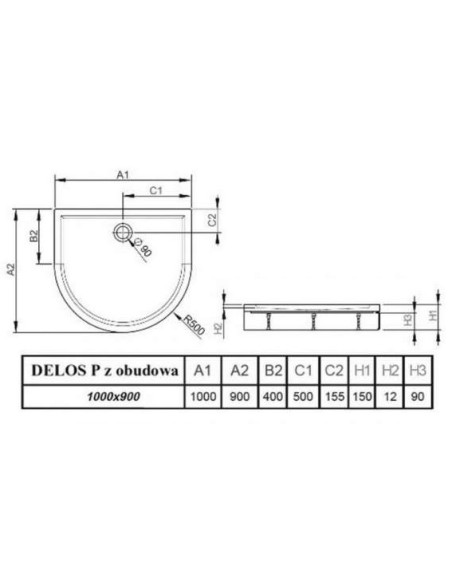 Radaway dušas paliktnis Delos P