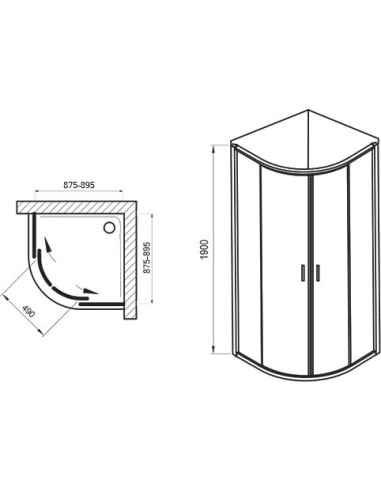 Ravak dušas stūris BLCP4-90 - 7