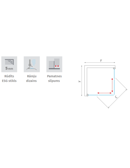 Roth Marine Četrsienu kvadrātveida dušas kabīne 90x90x217cm - 6 Roth Marine Četrsienu kvadrātveida dušas kabīne 90x90x217cm - 6