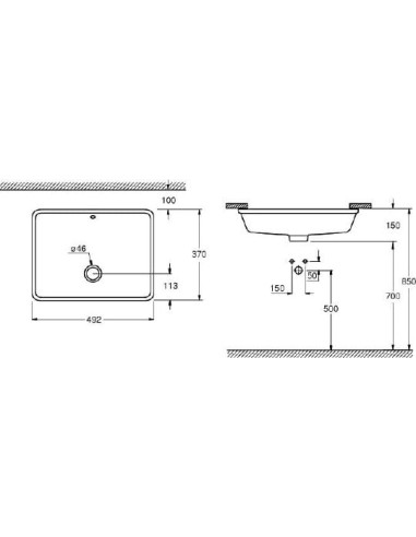 Grohe izlietne roku mazgāšanai Cube Ceramic 3948000H - 3