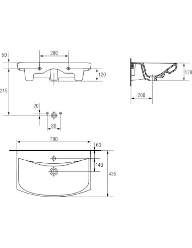 Cersanit izlietne Carina 70 - 7