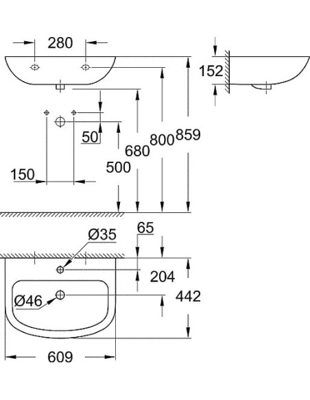 Grohe izlietne Bau Ceramic 39421000 - 8
