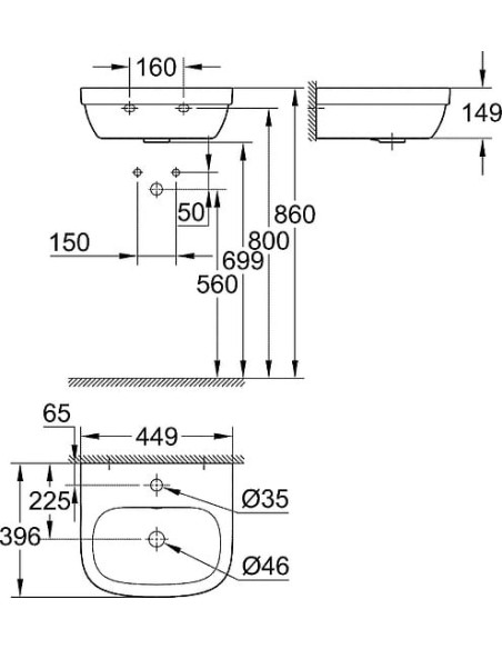 Grohe izlietne roku mazgāšanai Euro Ceramic 3932400H - 8