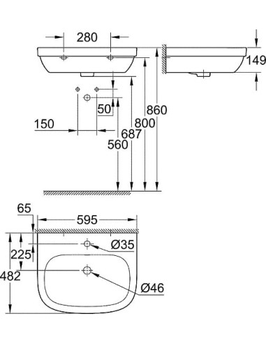 Grohe izlietne Euro Ceramic 39335000 - 14