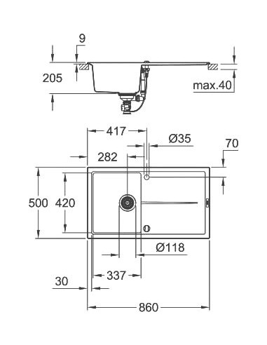 Grohe virtuves izlietne K400 31640AT0 - 6