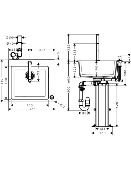 Komplekts: Hansgrohe C51-F450-06 43217000