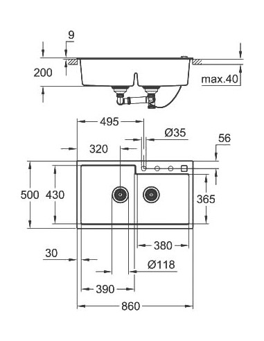 Grohe virtuves izlietne K500 31649AP0 - 6