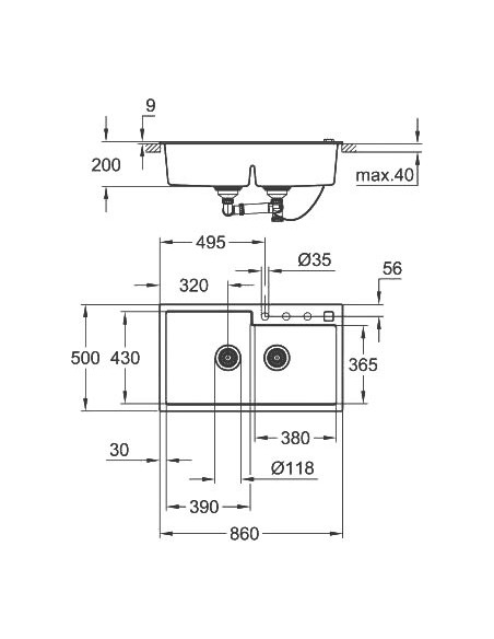 Grohe virtuves izlietne K500 31649AP0 - 6