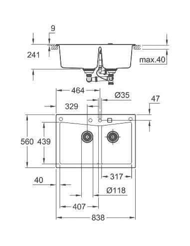 Grohe virtuves izlietne K700 31657AP0 - 5