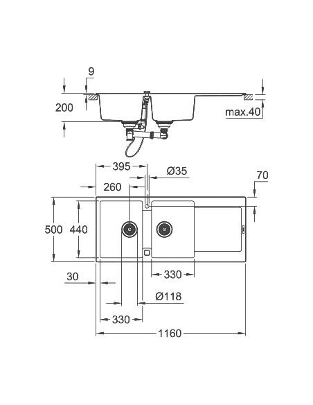 Grohe virtuves izlietne K500 31647AP0 - 5